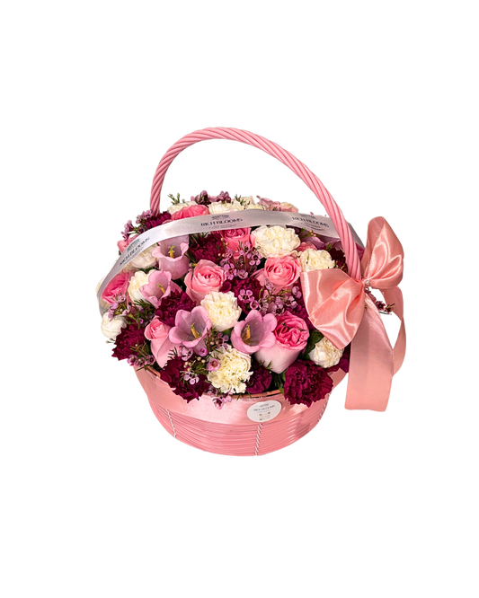 Spring Floral Basket - Pink